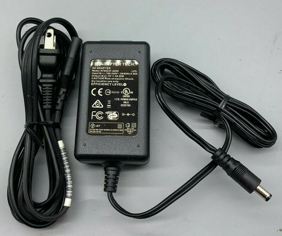 New ADAPTER TECH. ATS024T-A050 5V 4A AC ADAPTER